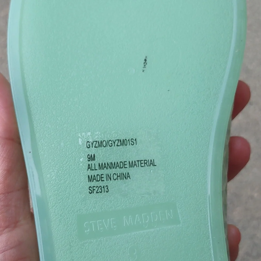 Steve Madden Size 9 Gyzmo Jelly Flat Mint Green - Picture 8 of 8